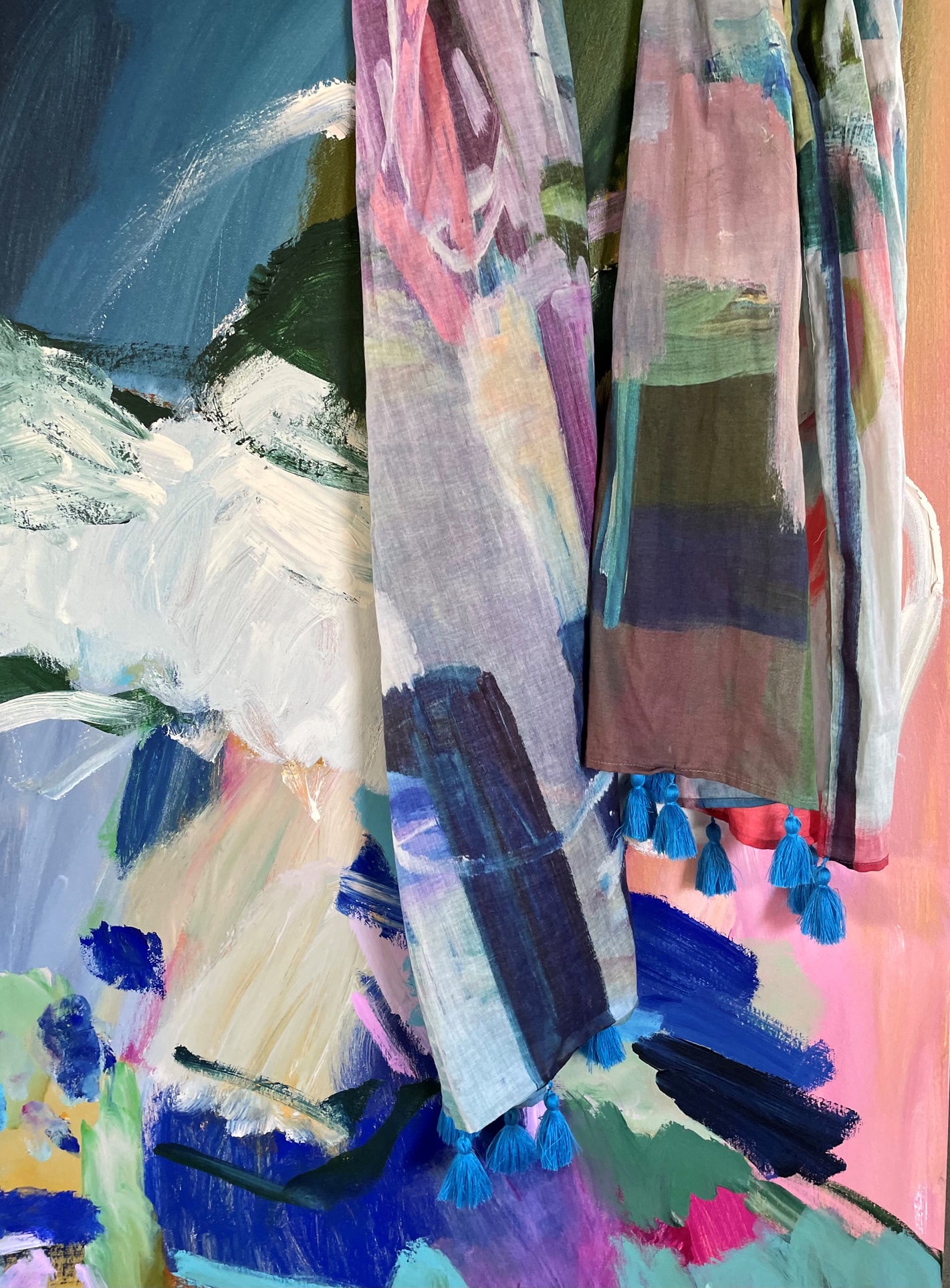 JANE THOMPSON ART SCARF The Streets of Summer